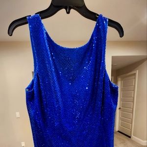 Blue sequin promo dress, size 14